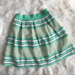 Francesca’s Alya Mint Green & White Skirt